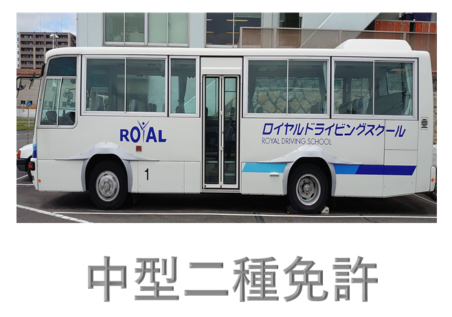 中型二種免許が取れる自動車学校はロイヤル 中型二種免許はコチラ