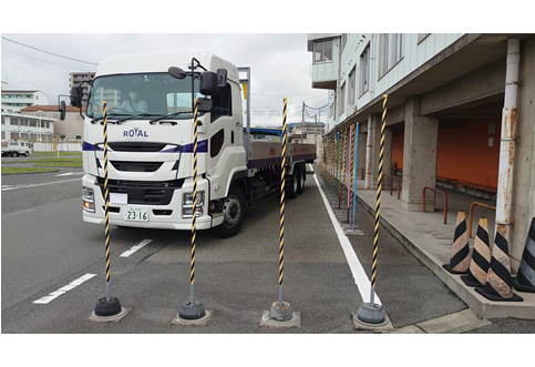 大型車での路端における停車および発進