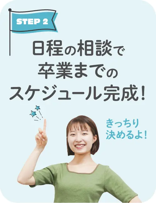 日程の相談で卒業までのスケジュール完成！