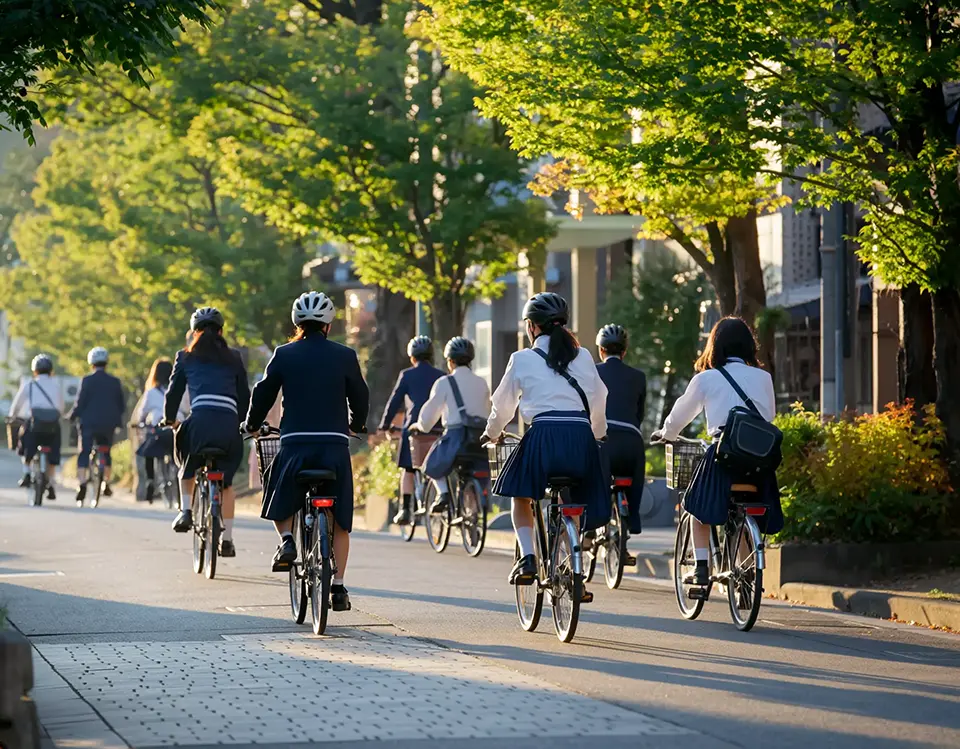 自転車通学の様子