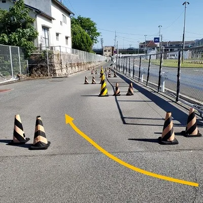 スラロームの進入ライン バイク免許 スラローム 進入ライン