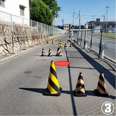 スラロームでの目標取り3 バイク免許 スラローム 3本目