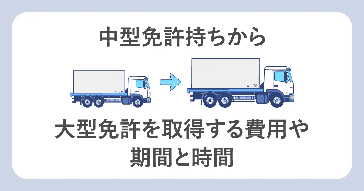 中型免許持ちから大型免許を取得する費用や期間と時間